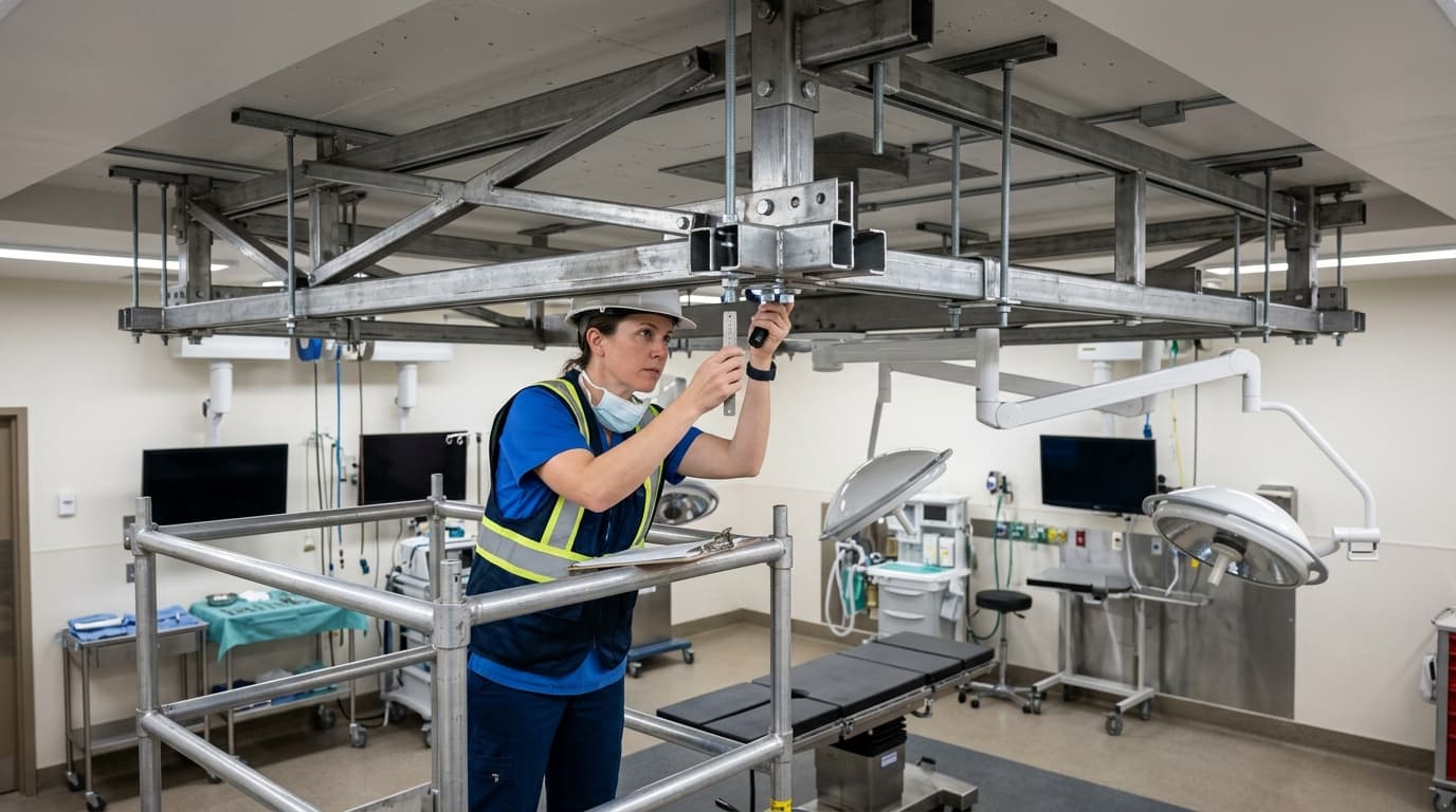 Suportes de Teto para Foco Cirúrgico Halógeno: Requisitos Estruturais - HQS Medical