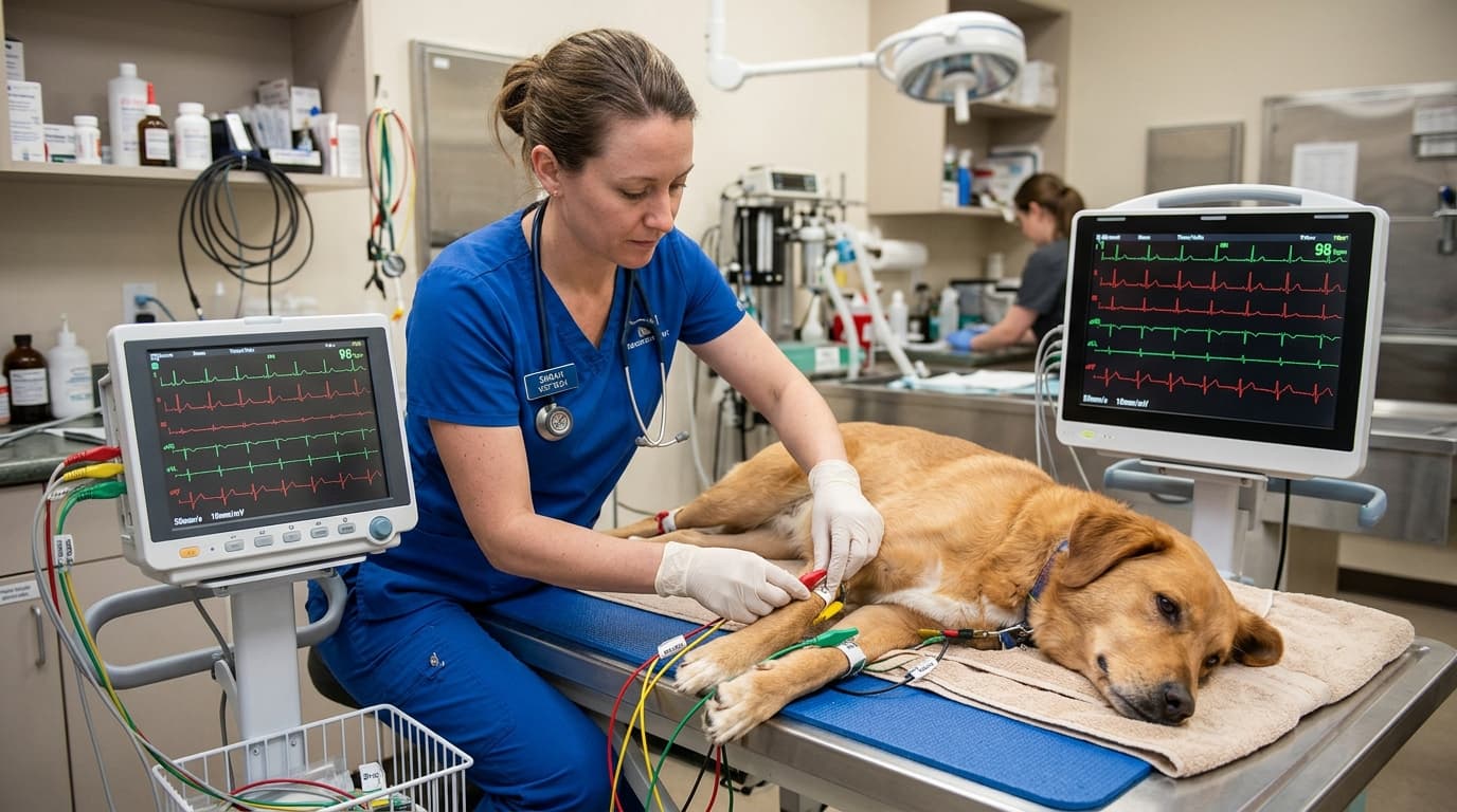 Électrocardiographe vétérinaire à 6 pistes : vitesse de diagnostic vs 3 pistes - HQS Medical