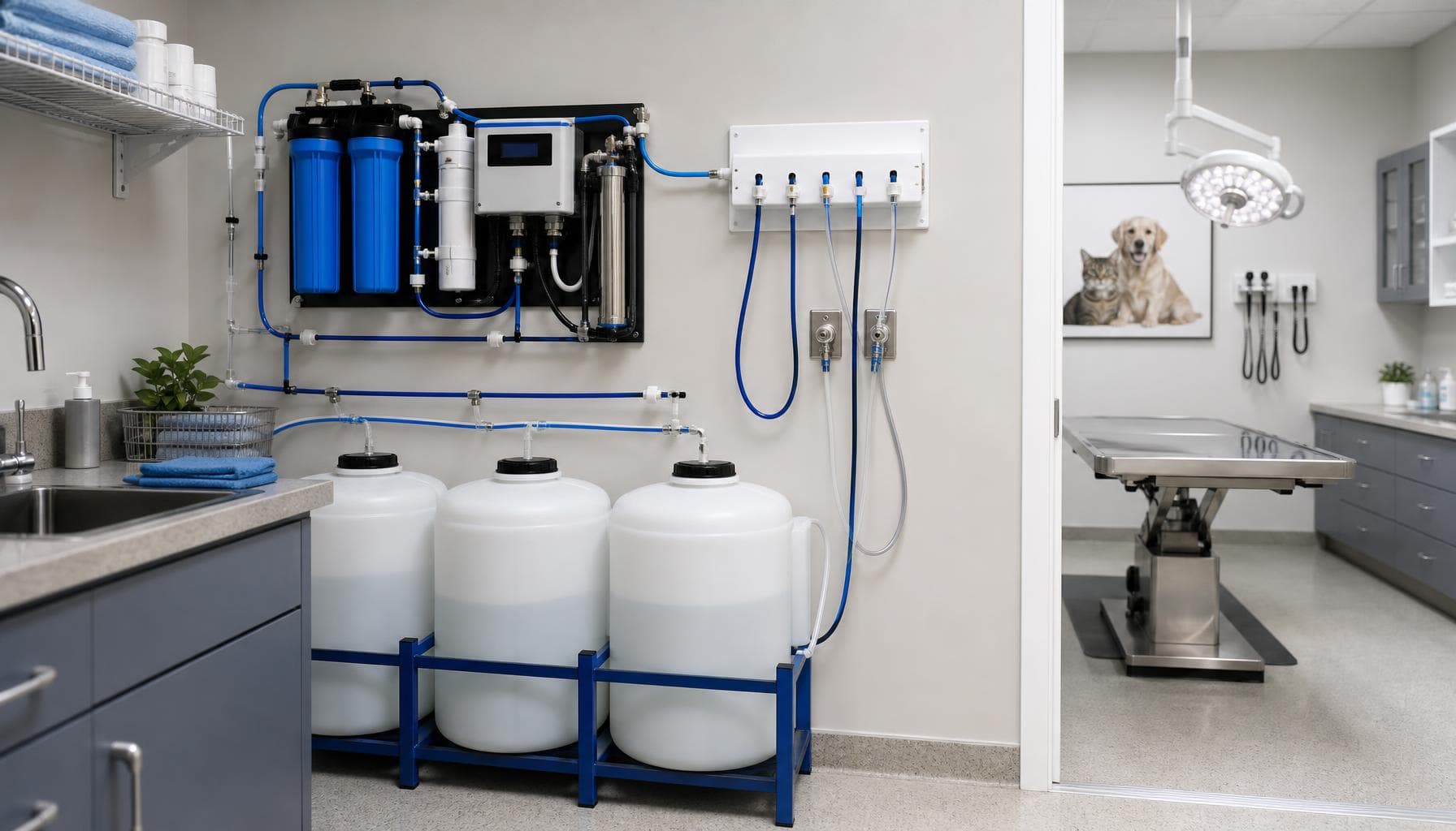 Dimensionamento del purificatore d’acqua per cliniche veterinarie con più sale - HQS Medical